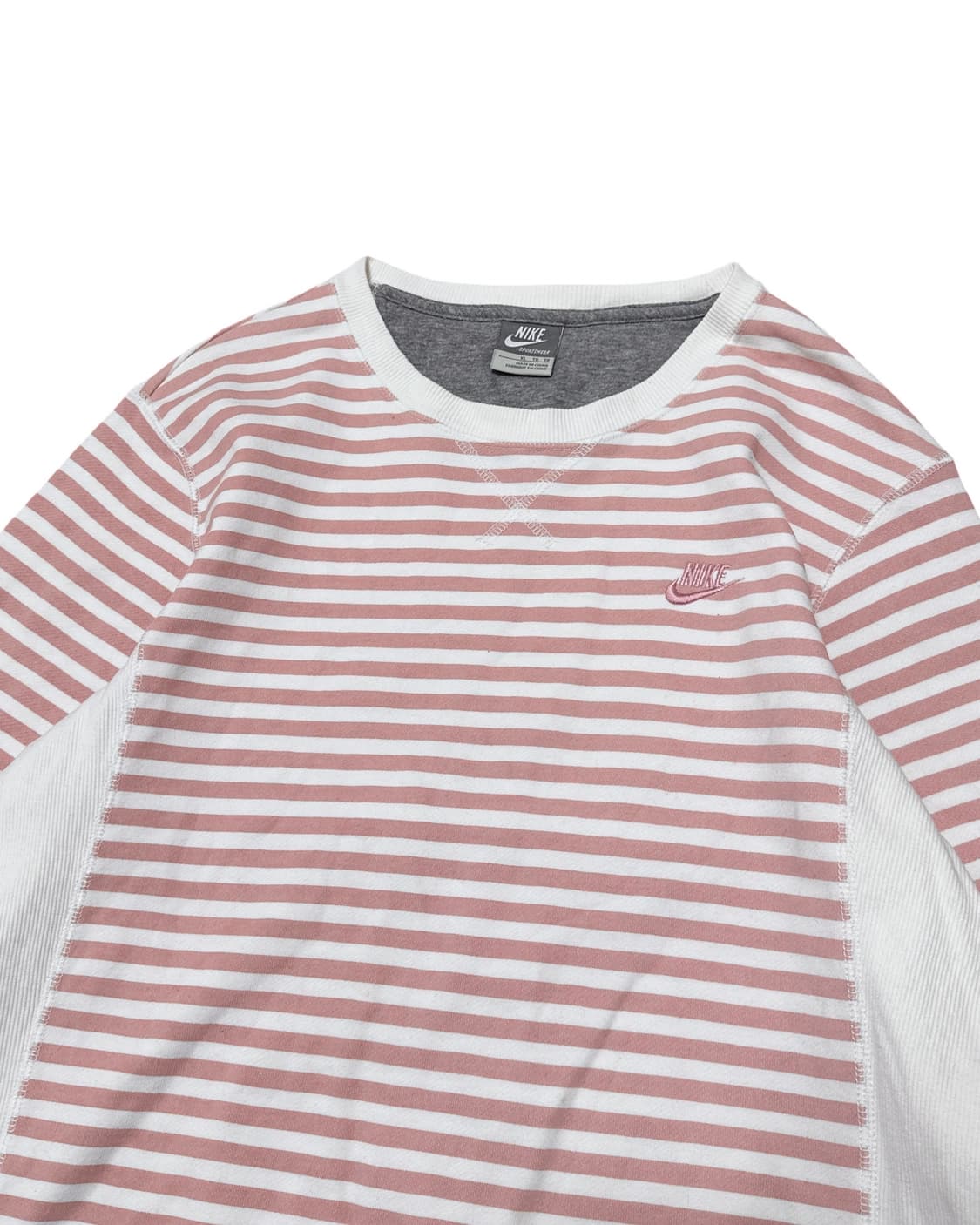 나이키 스트라이프 맨투맨 핑크/화이트 상품이미지3
