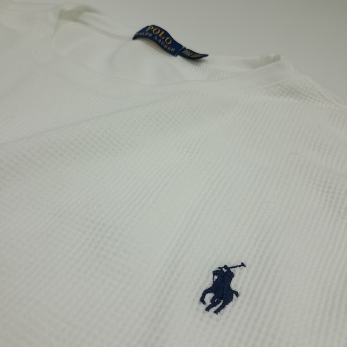 CN738 3XLT 폴로 랄프로렌 화이트 와플 니트 긴팔 티셔츠 상품이미지5