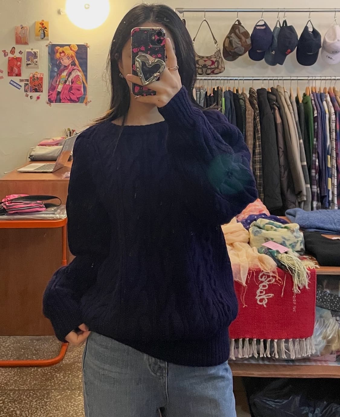 딥퍼플 케이블 니트 스웨터 [무배] 상품이미지1