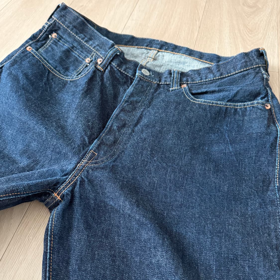 풀카운트 0105 36 (실제 34) 데님 청바지 체인스티치 수선 상품이미지1