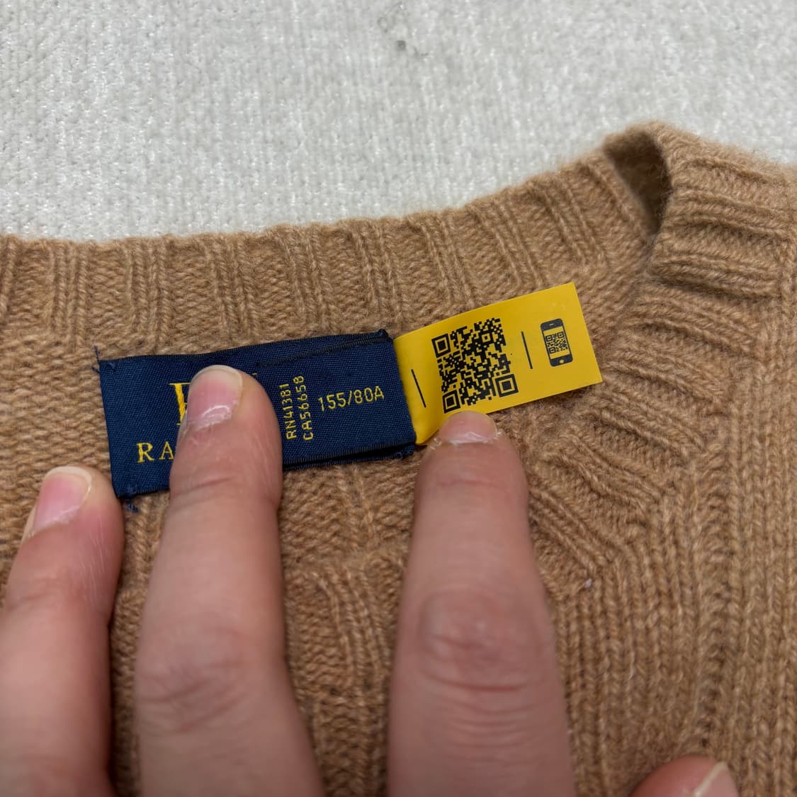 W 90 폴로 랄프로렌 신형라벨 램스울 꽈배기 니트 상품이미지3