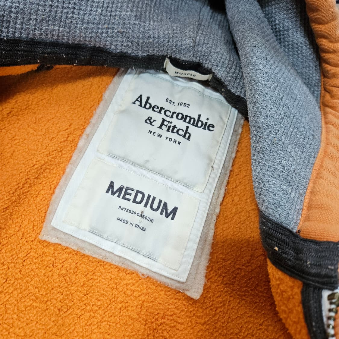 아베크롬비 Y2k 워시드 빈티지 오렌지 후드집업 M 상품이미지7