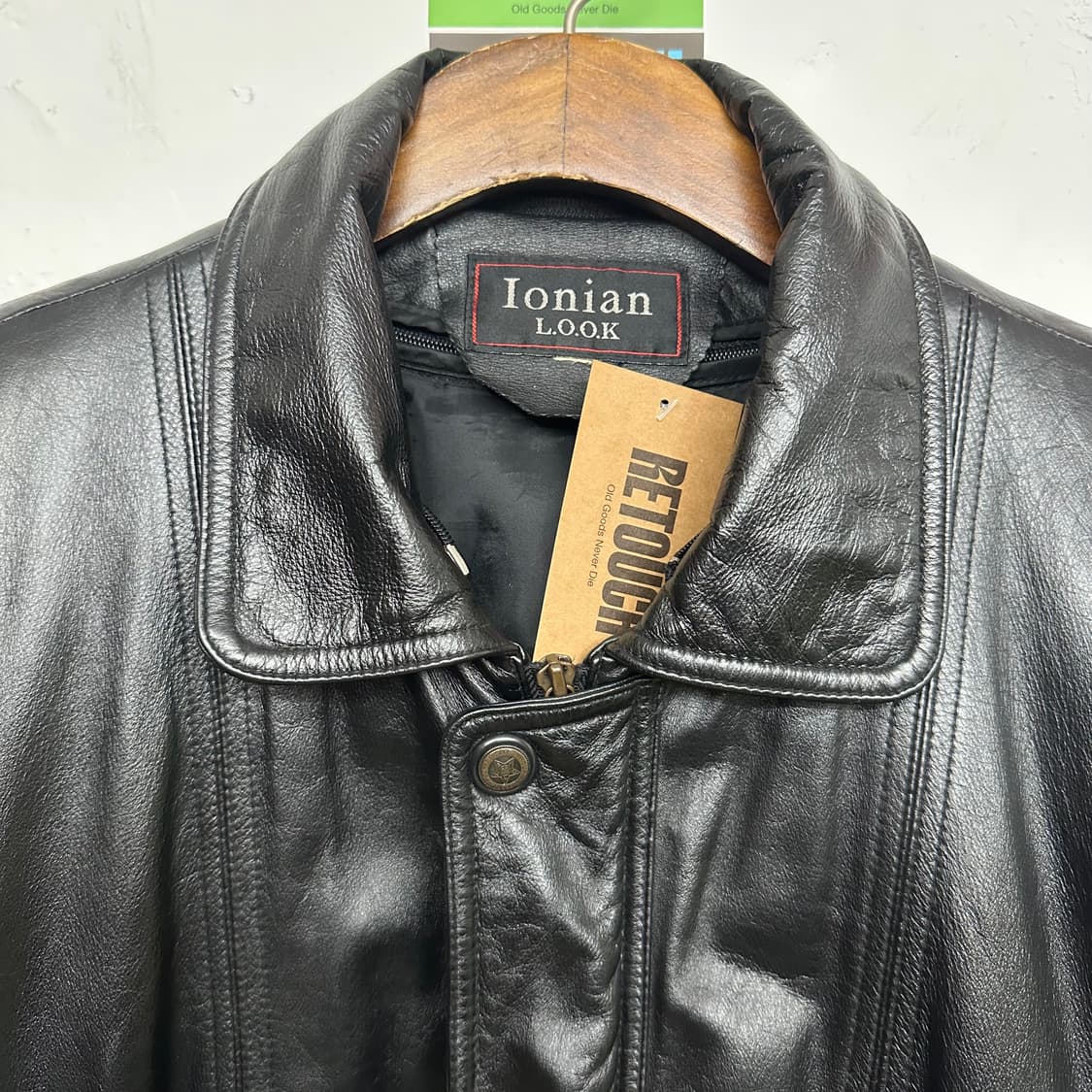 90‘s 카우레더 블루종 자켓(다운 라이너) 상품이미지2