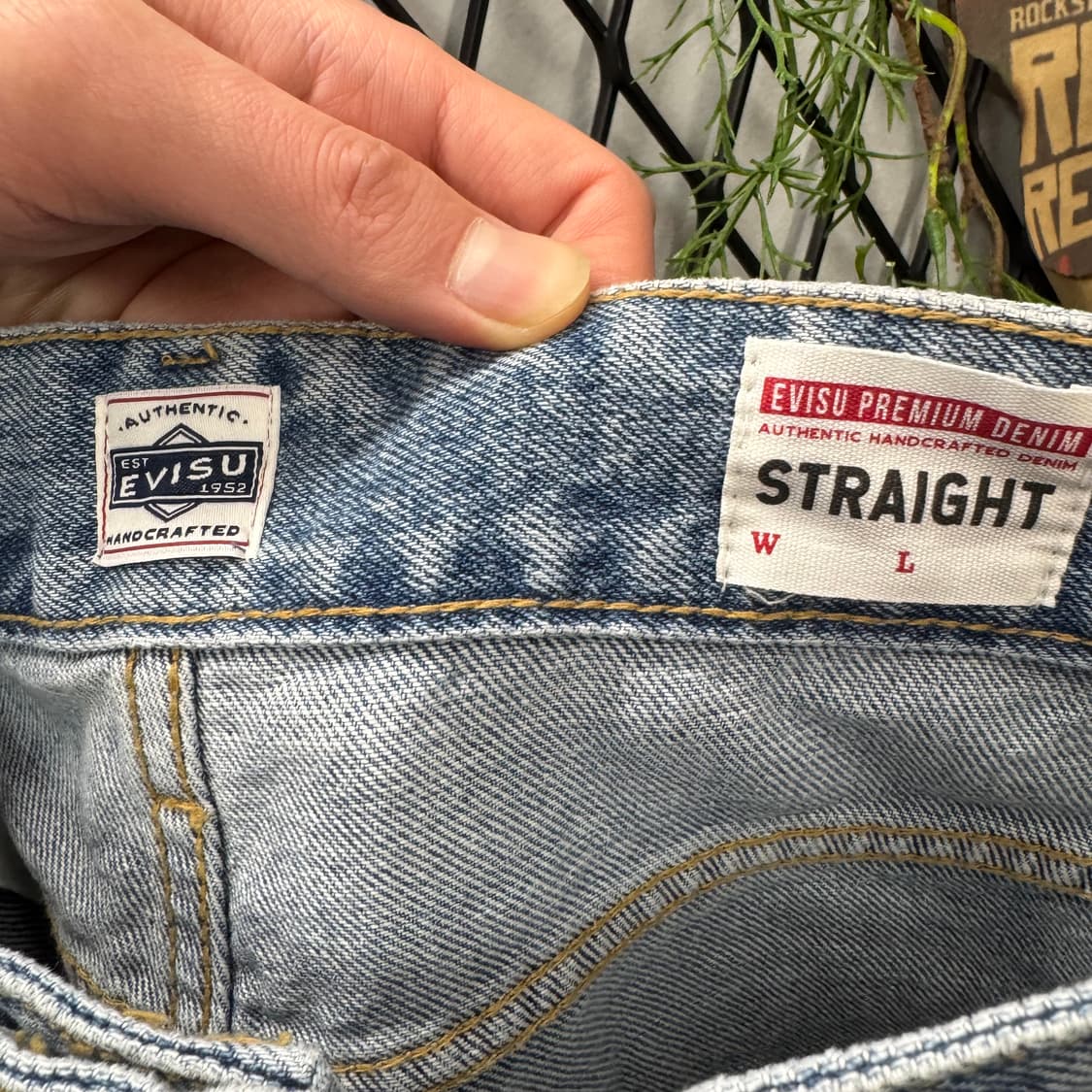 에비수 데님 팬츠 그래피티 아트 그래픽 포인트 연청 상품이미지8