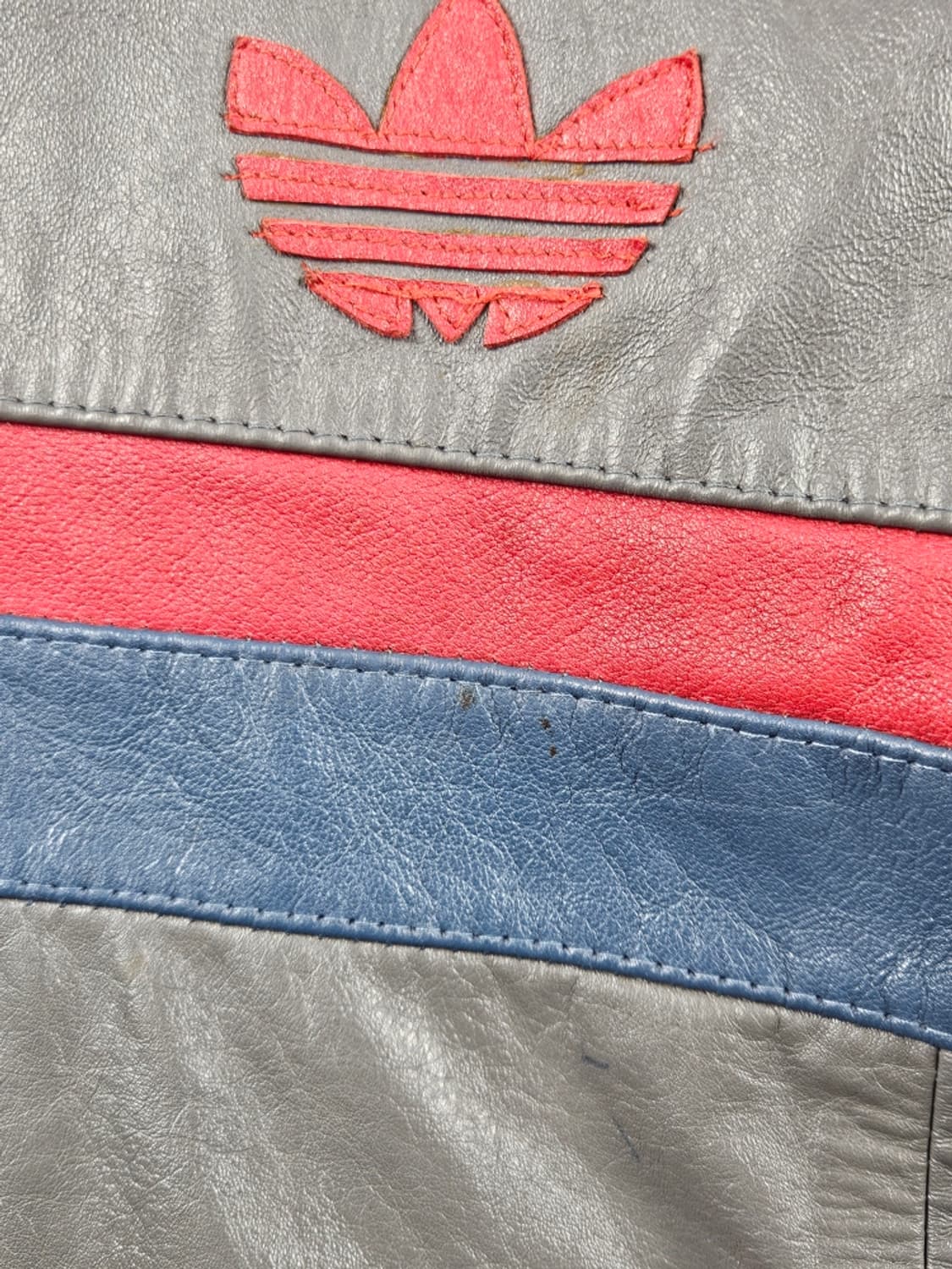 80's 아디다스 빈티지 파이어버드 레더 봄버 자켓 (M추정)/11365 상품이미지5