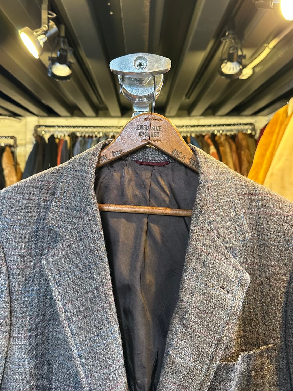 하트 샤프너 마르크스 체크 울 2버튼 스포츠 자켓 상품이미지3