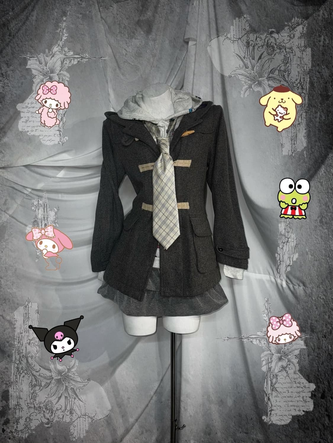 산리오 무채색 니혼진 코디세트  상품이미지1