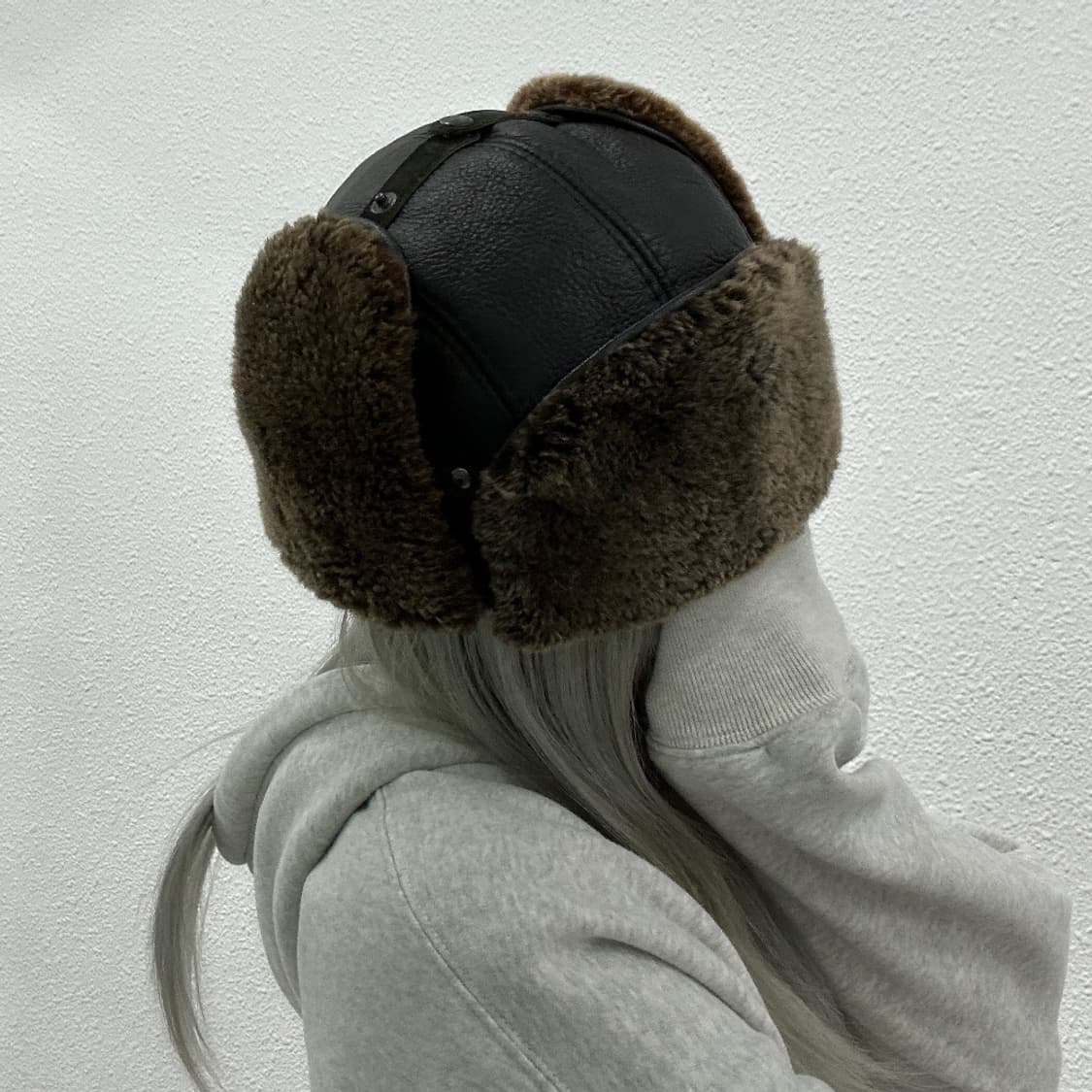 빈티지 뽀글이 가죽 군밤모자 상품이미지2