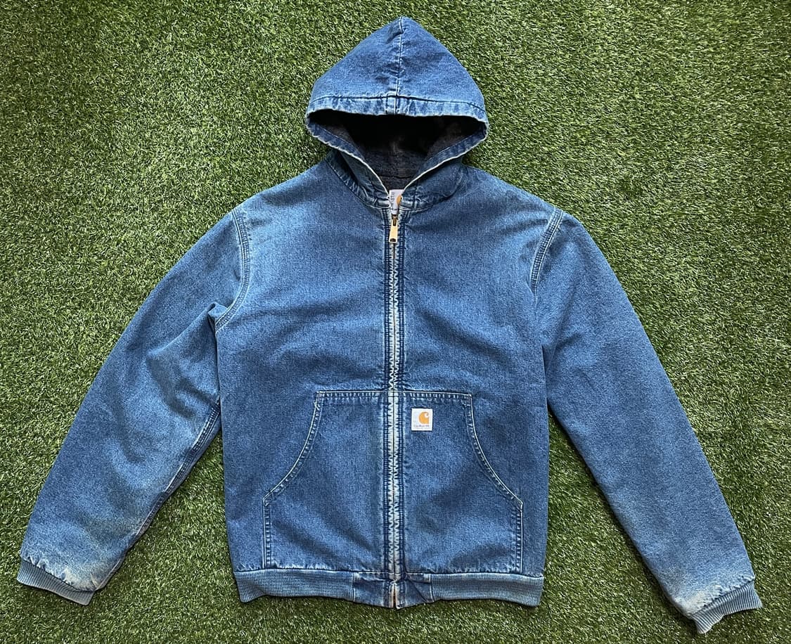 90s 빈티지 칼하트 데님 액티브 후드 집업 자켓 상품이미지1