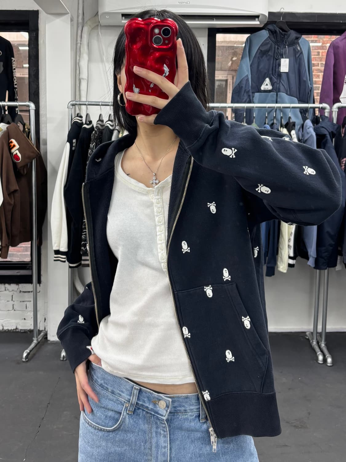 베이프 파이렛 스컬 후드집업 상품이미지3