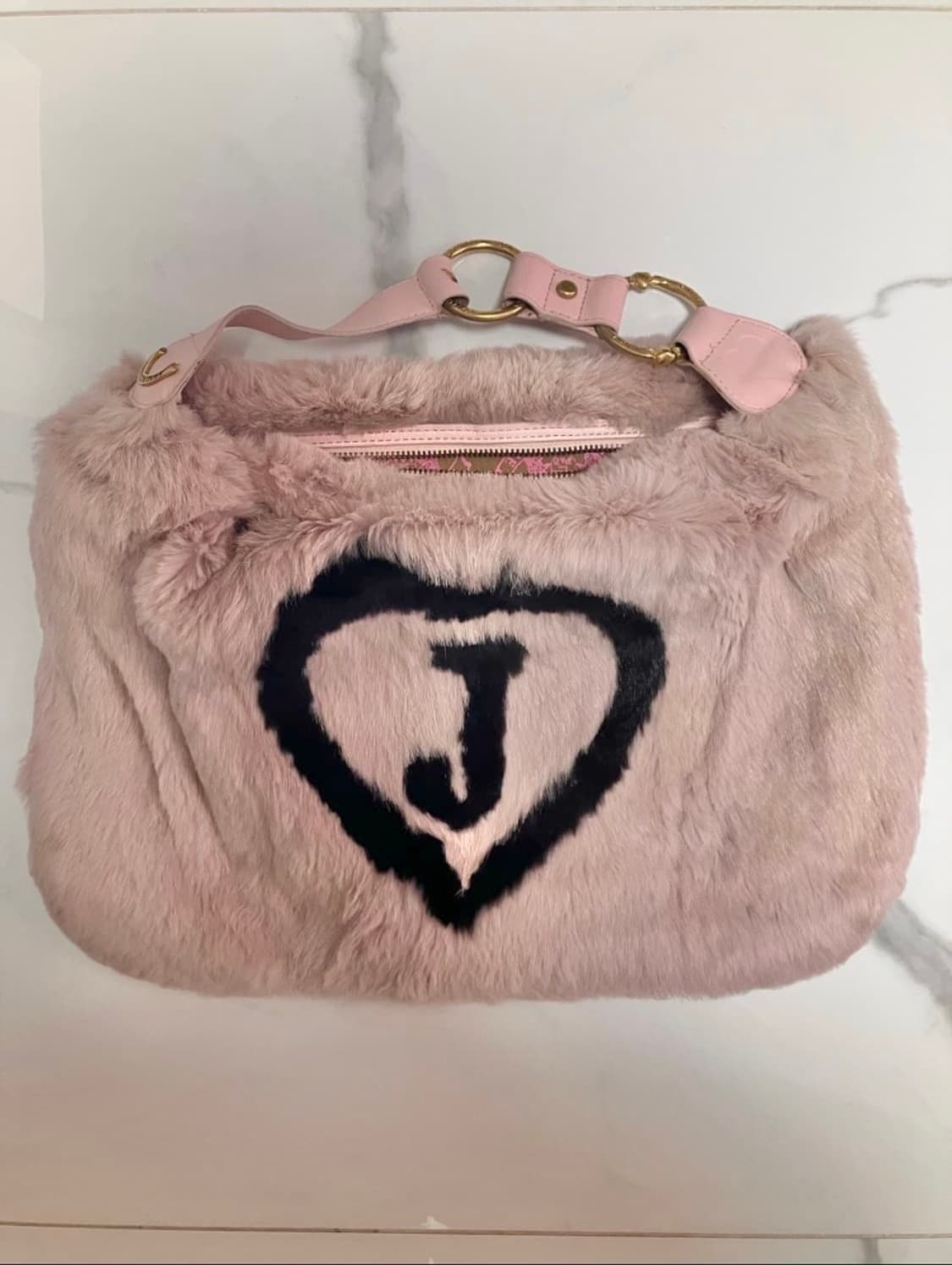y2k 갸루 핑크 숄더백 토끼털 가방 juicy couture 쥬시 꾸뛰 상품이미지1