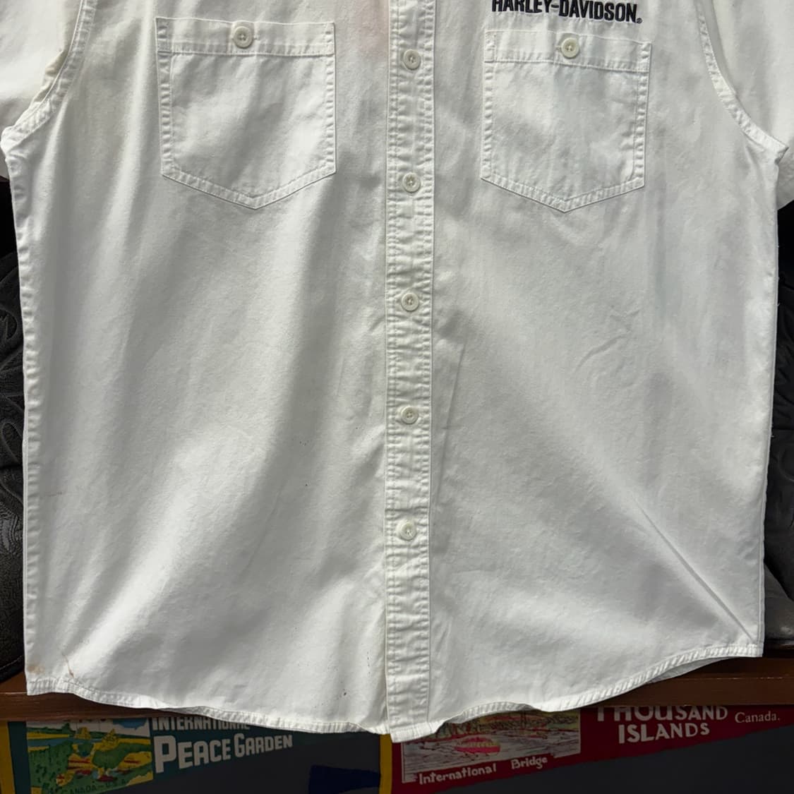 00s 할리데이비슨 베이직 바앤쉴드 프린팅 코튼 워크셔츠 N1290 상품이미지4