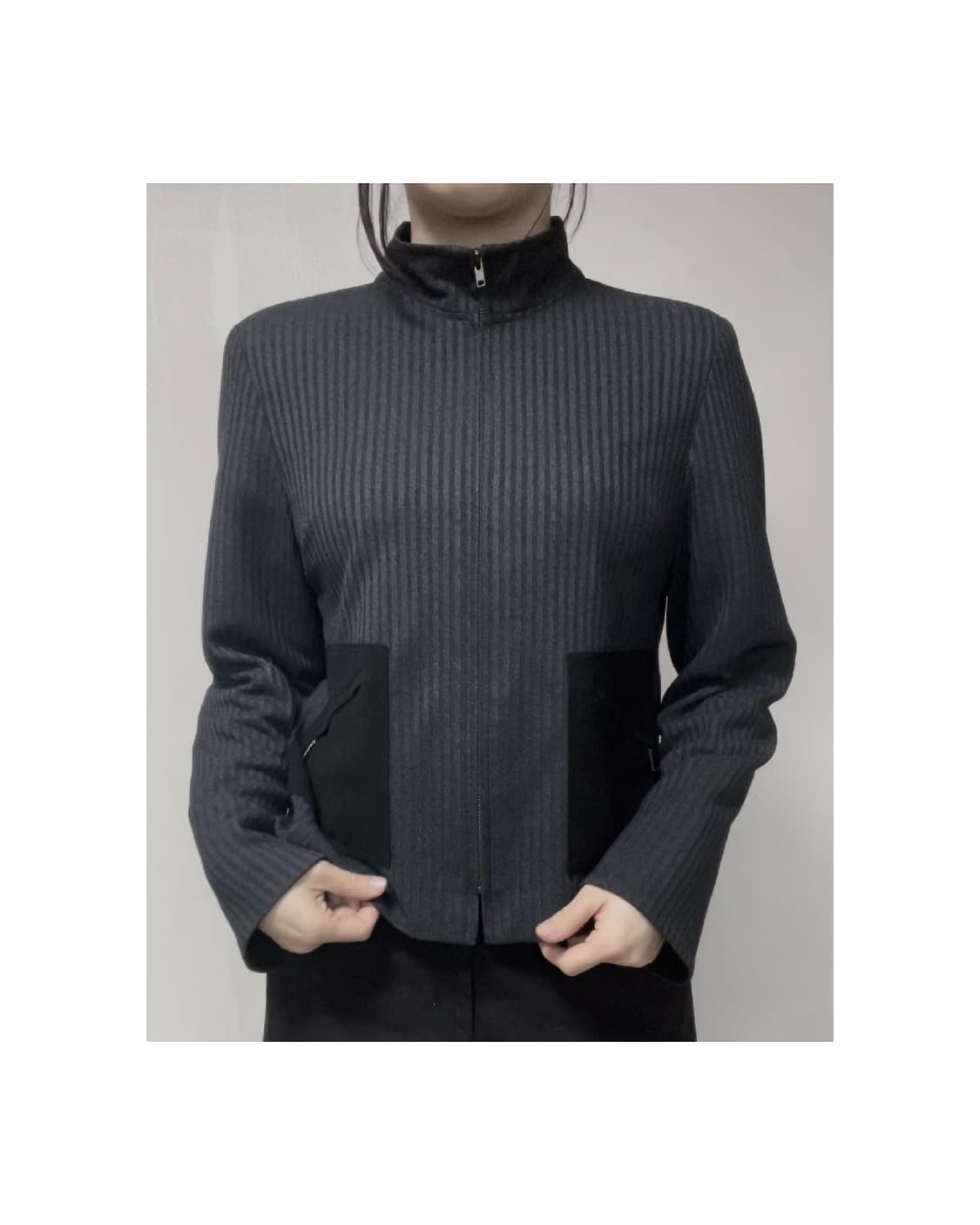 Half Neck Ribbed Pocket Blouson 상품이미지2