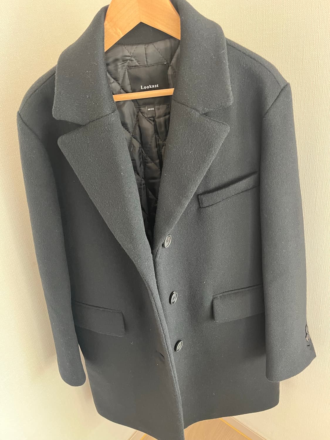 룩캐스트 아이샤 울 숏 코트 블랙 free size 상품이미지2