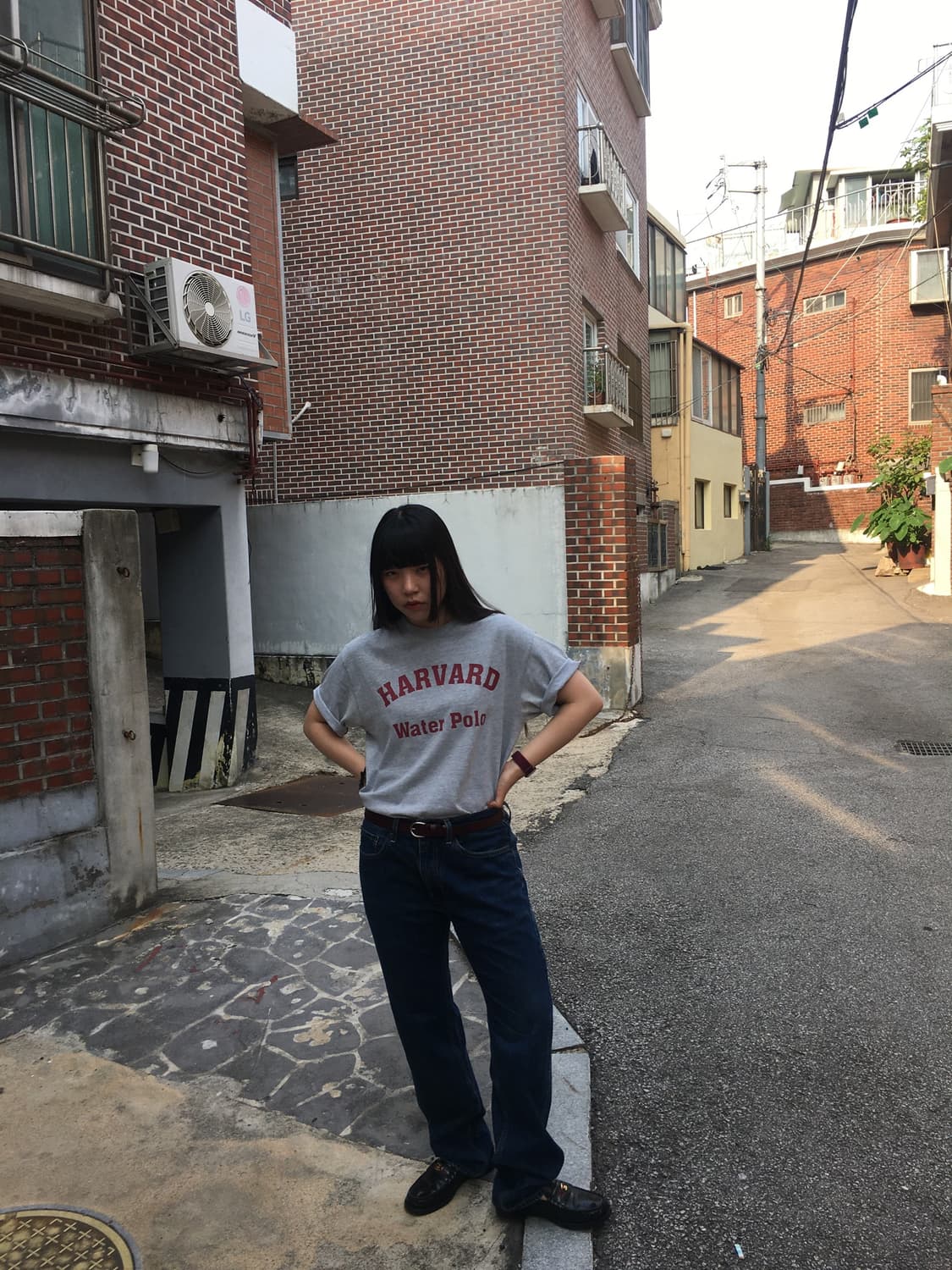 Hanes 헤인즈 하버드 워터폴로 반팔 티셔츠 상품이미지1