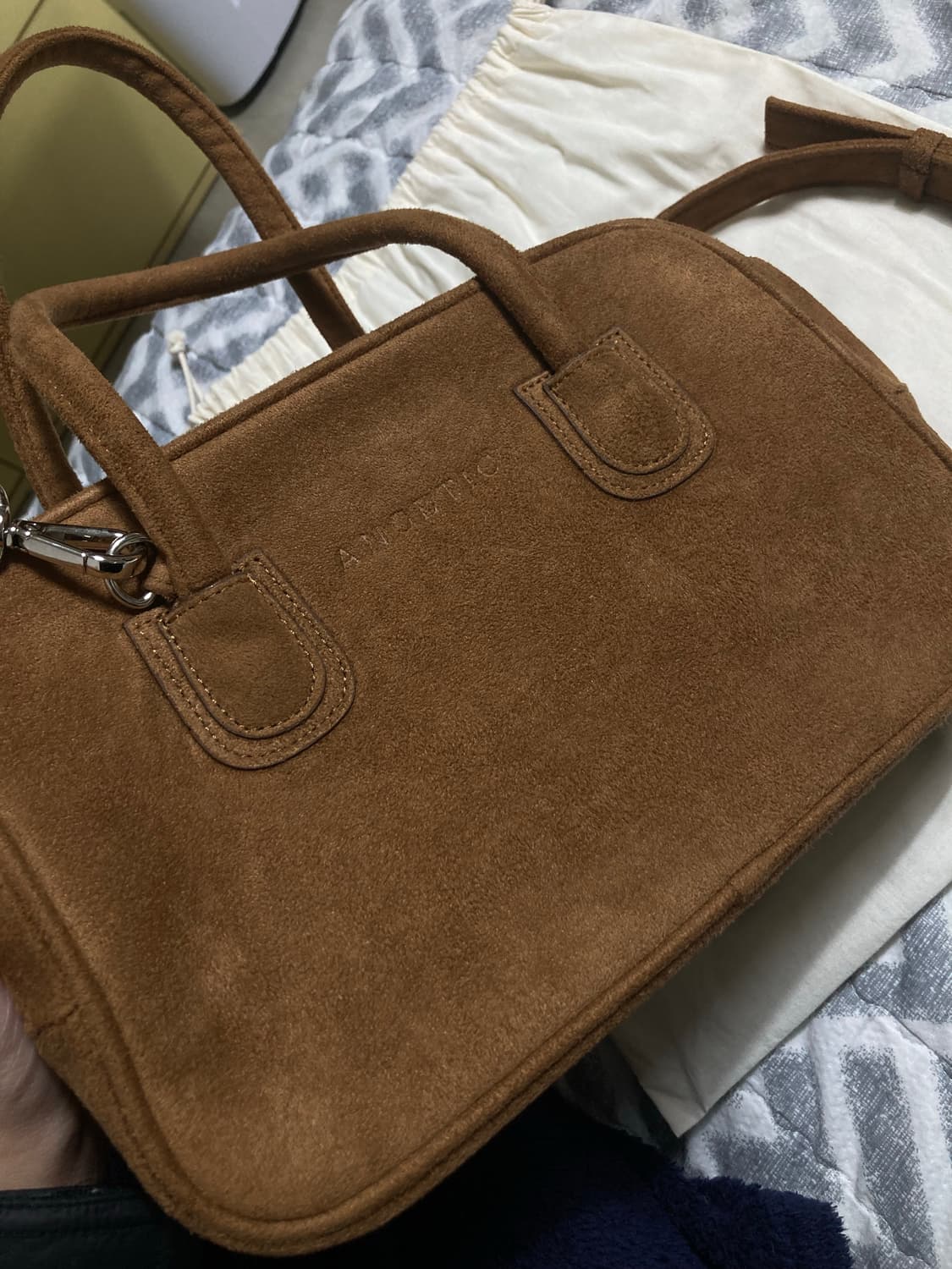 아노에틱 투웨이 스웨이드 토트백 크로스백 브라운 상품이미지2