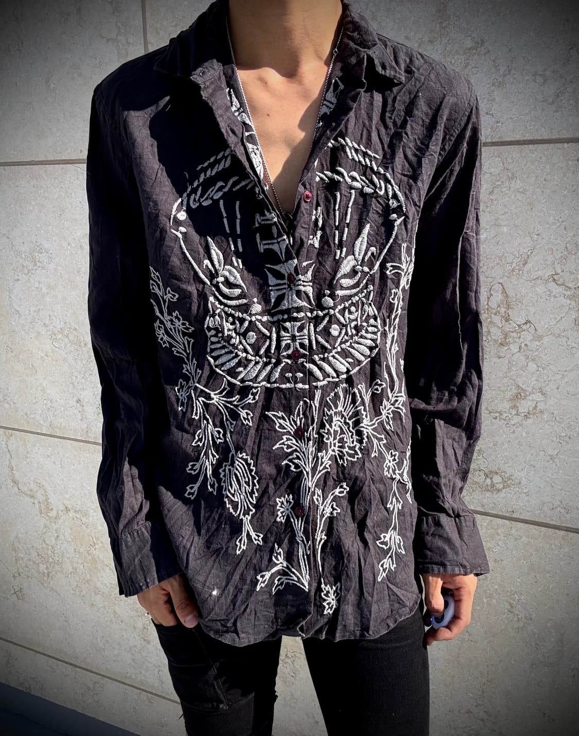 “Vintage” 00‘s V-Kei Gothic Print Shirts 상품이미지2