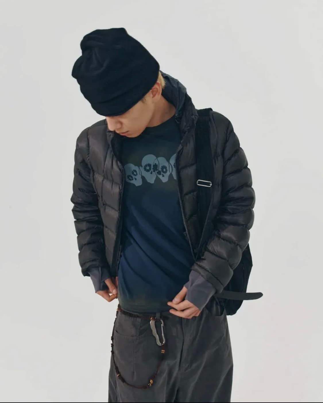 999휴머니티 HC 스컬 롱슬리브 (블리치드 네이비) 상품이미지1