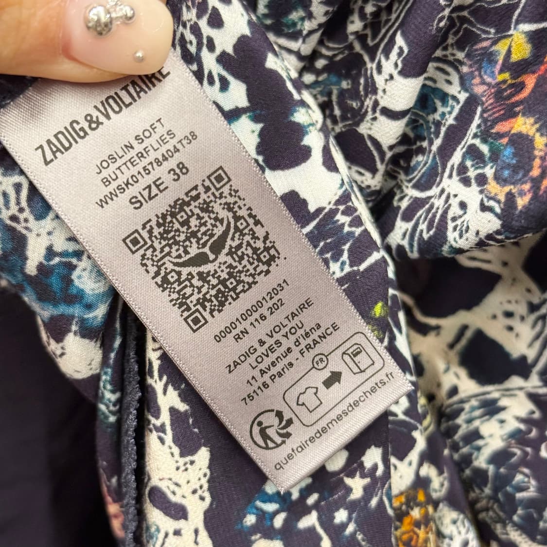 쟈딕 앤 볼테르 플리츠 롱 스커트 레이스 밑단 나비 패턴 디테일 상품이미지8