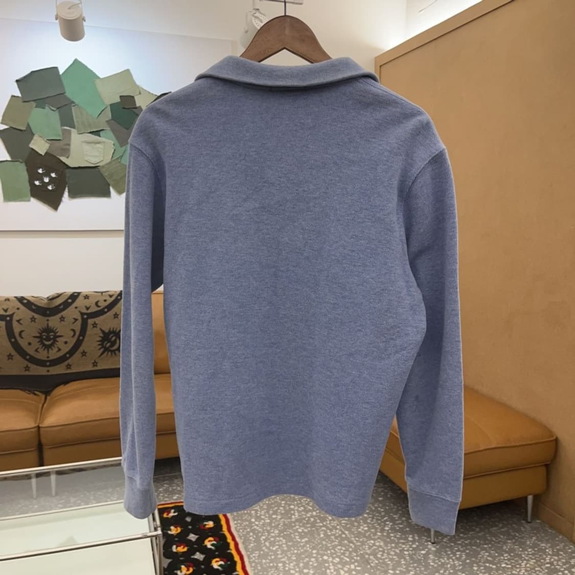 폴로 랄프로렌 빈티지 스모크 블루 반집업 카라 니트 M C07900 상품이미지4