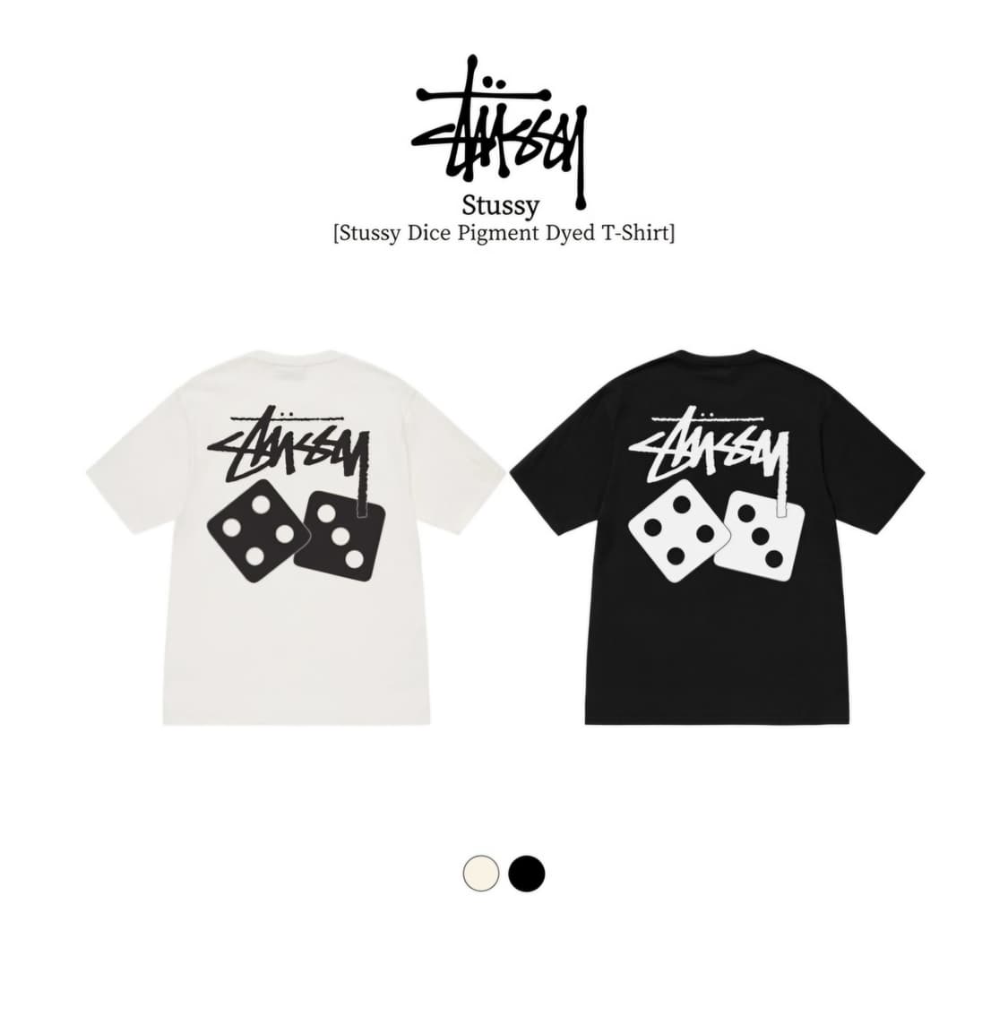 한정수량 / 무료배송/ 스투시 다이스 반팔 티셔츠 블랙/화이트 상품이미지1