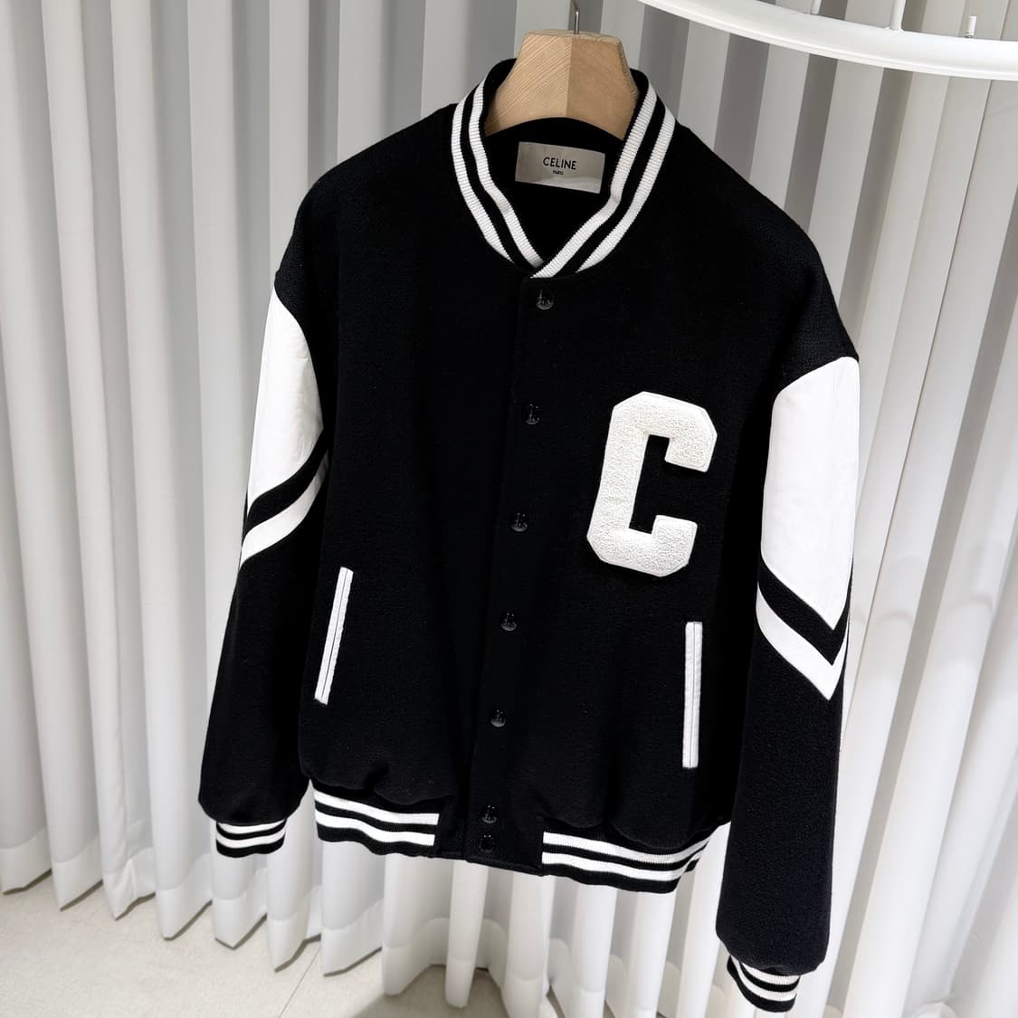 (A+/54) / 셀린느 텍스쳐드 울 잭슨 테디 자켓 블랙 상품이미지3