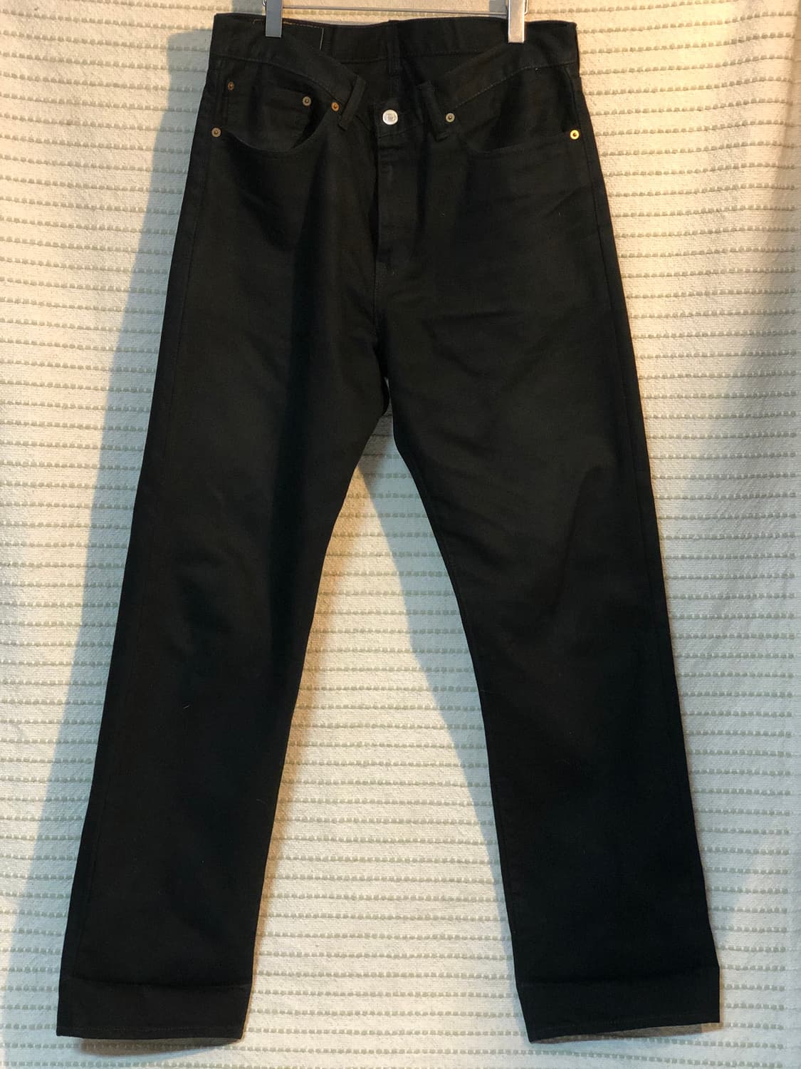 다이애그널 벨벳 코튼 원턱 와이드 팬츠 블랙 S 상품이미지6