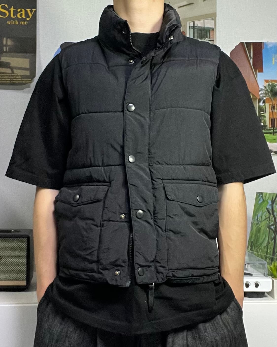 M 플로렌스 나일론 블랙 조끼 베스트 상품이미지1