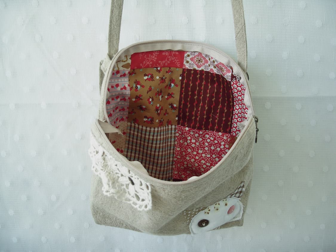 [HAND MADE] 핸드메이드 고양이 패치 크로스백 모리걸 상품이미지4