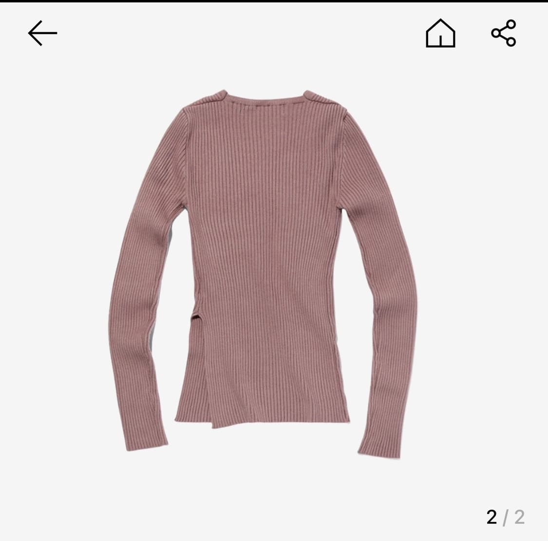 미스치프 스퀘어 넥 니트 탑 로즈 브라운 판매합니다. 상품이미지2