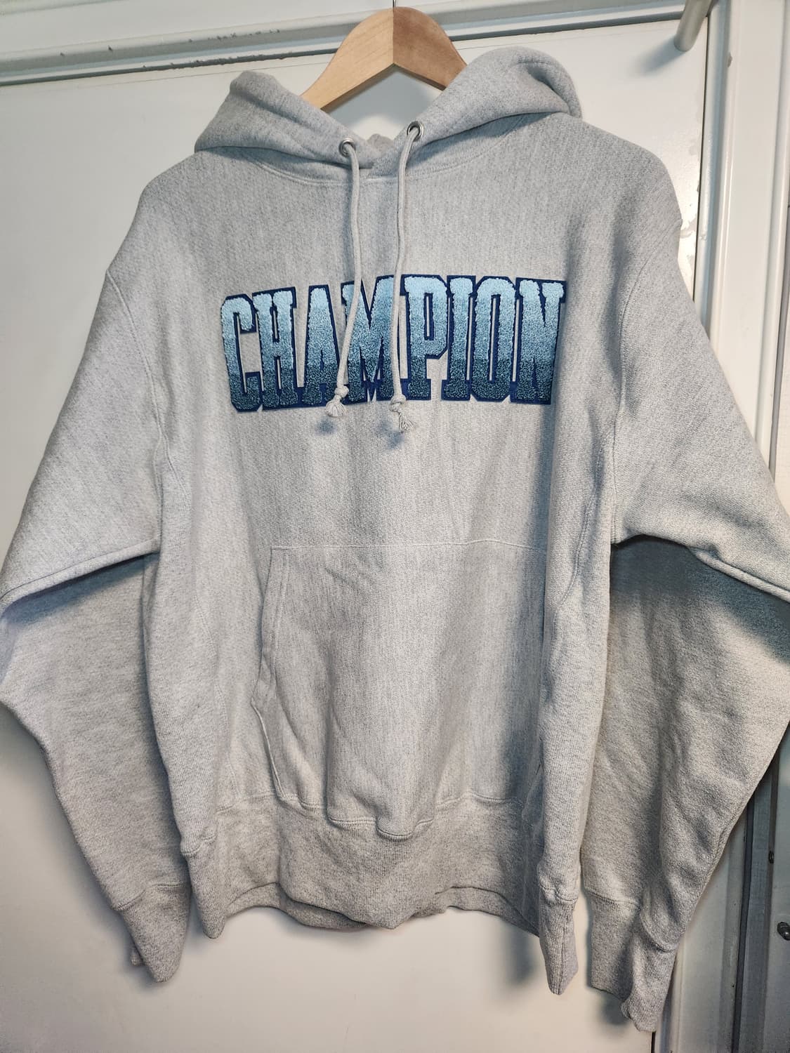 챔피언 USA 리버스위브 그레이 후드 아시아XL 상품이미지1