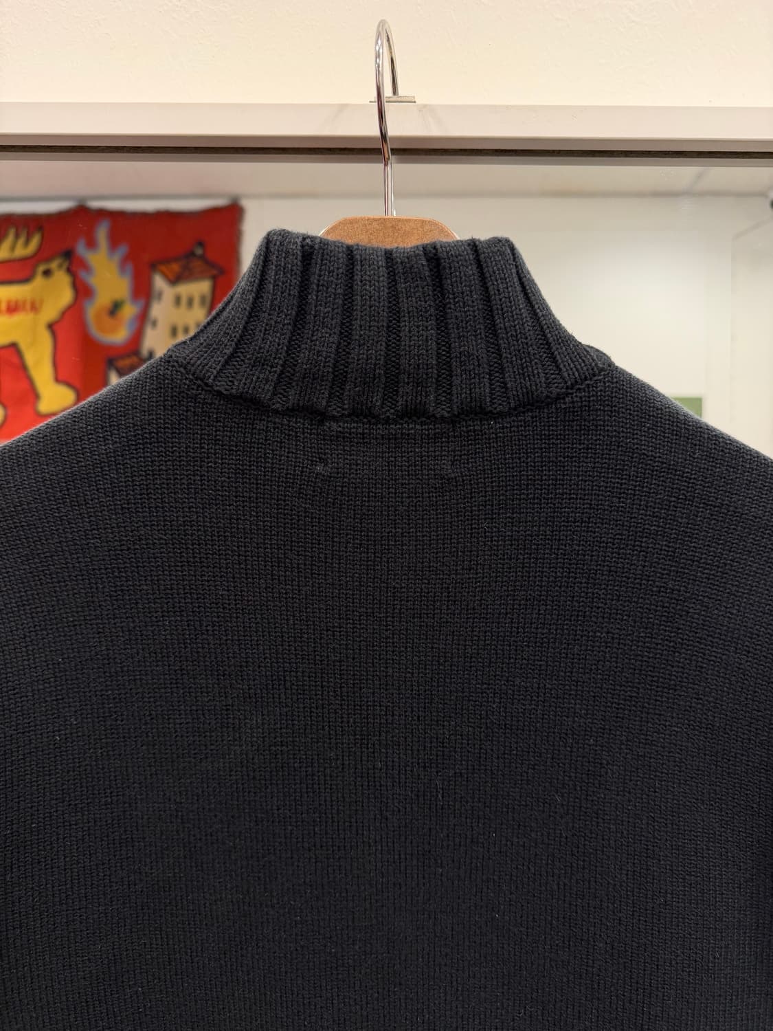 Polo RL 폴로 랄프로렌 하프넥 쿼터 집업 니트 (Black) 상품이미지7