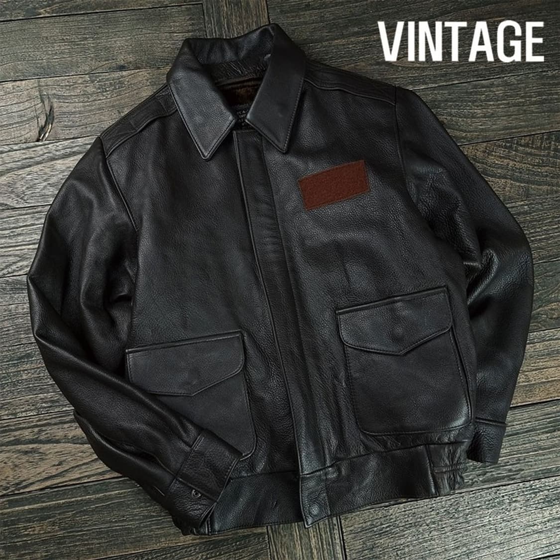 [빈티지] 밀리터리 A2 복각 양가죽 플라이트 레더 봄버자켓 P01568 상품이미지1