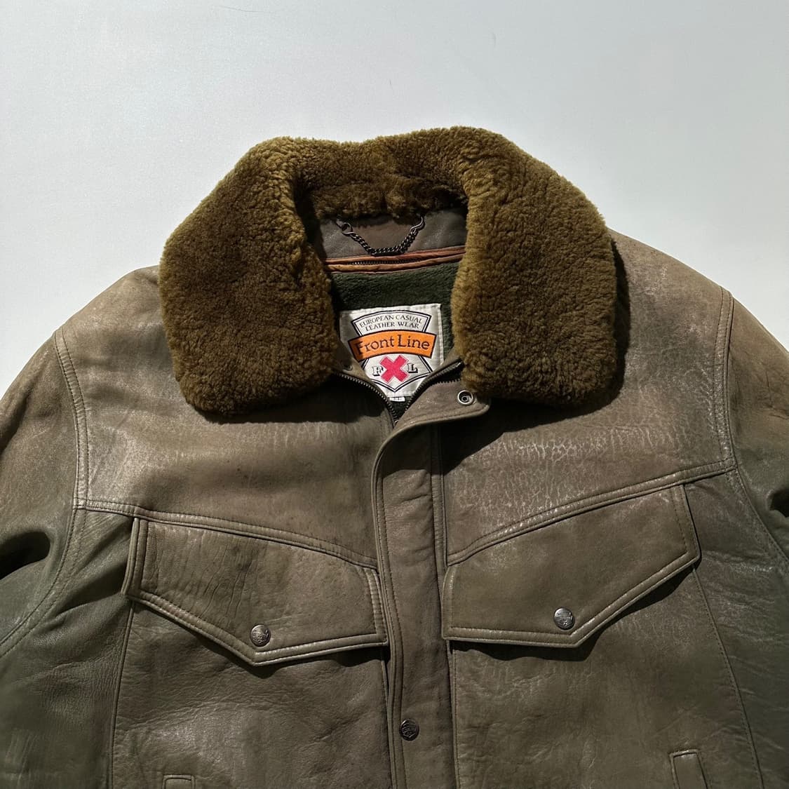 Front Line 프론트라인 램스킨 양가죽 봄버 자켓 상품이미지3