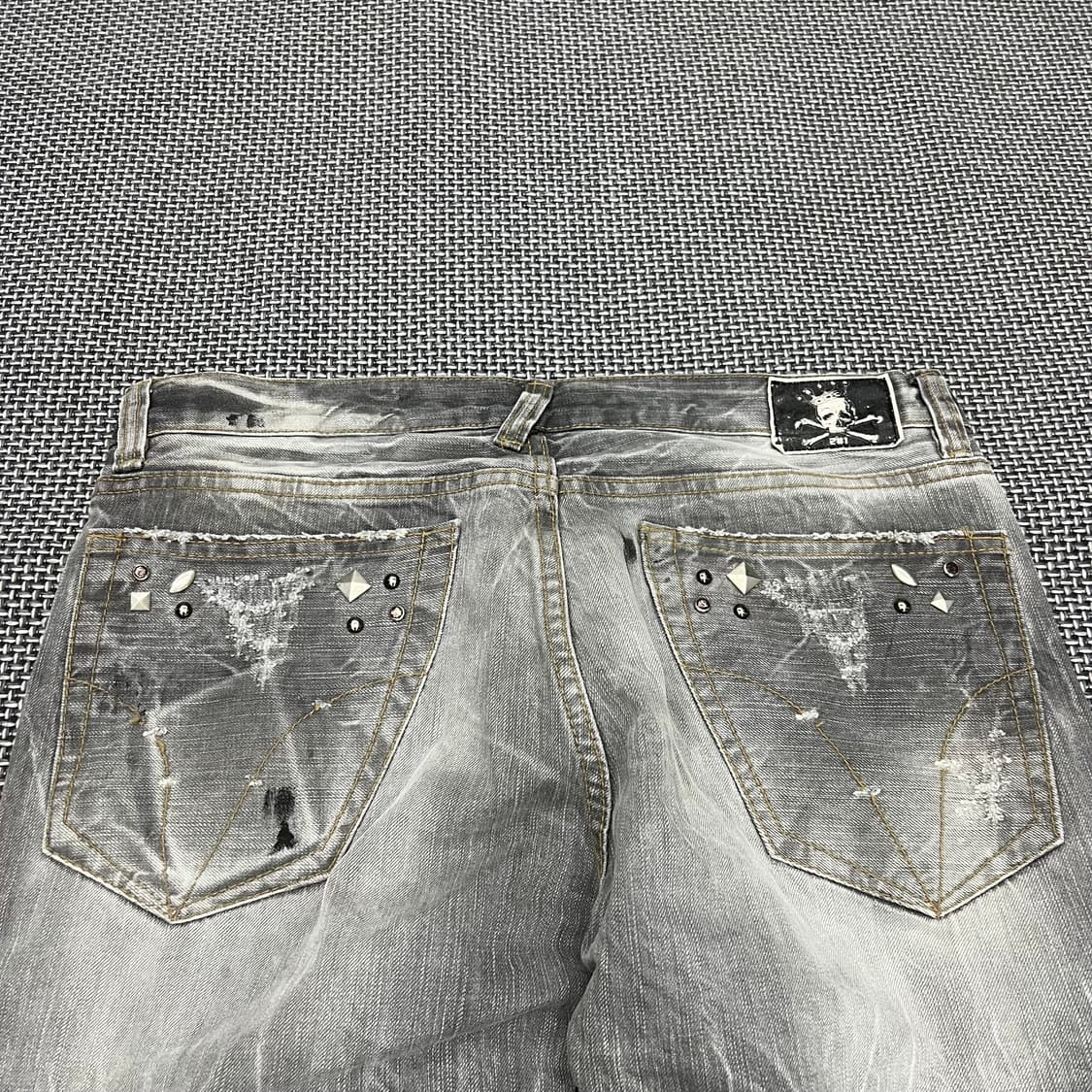 빈티지 워싱 스터드 데님팬츠 상품이미지7