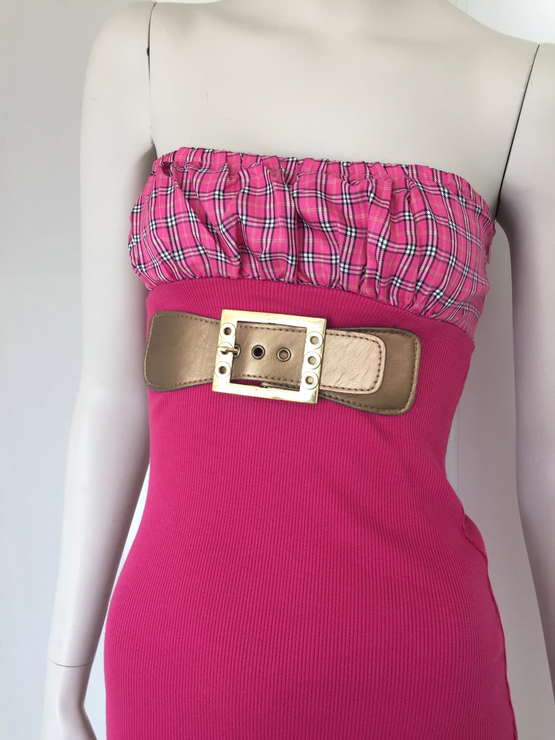VIVI Wide Belt Tube TopP Pink Dress 상품이미지3