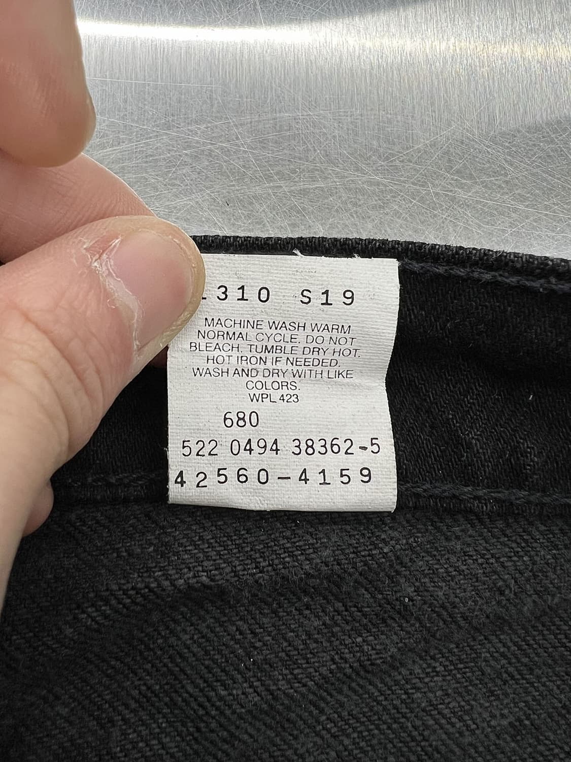 리바이스 560 루즈 테이퍼드 오렌지 탭 블랙 데님 팬츠 상품이미지8