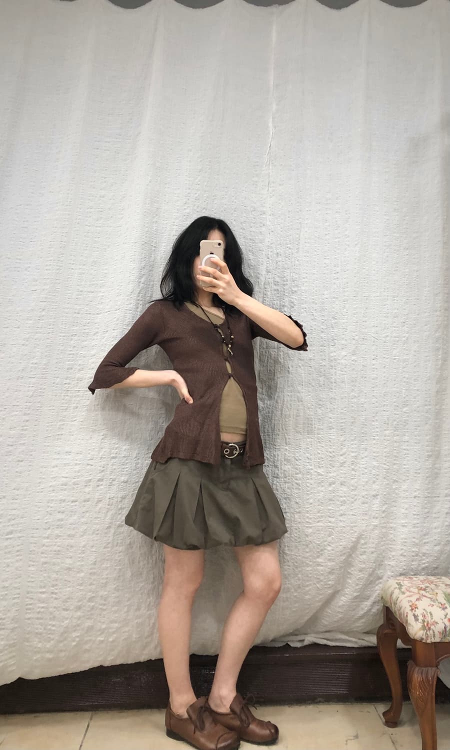 Cocoa brown knit cardigan  상품이미지4