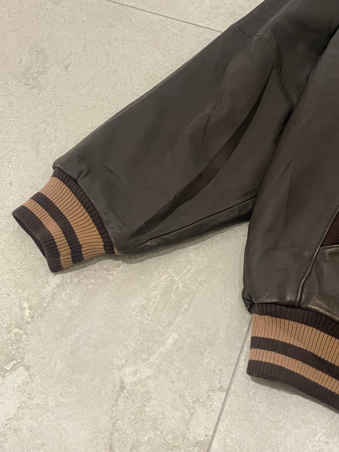 sean john 브라운 야구점퍼 가죽자켓 XL 상품이미지6