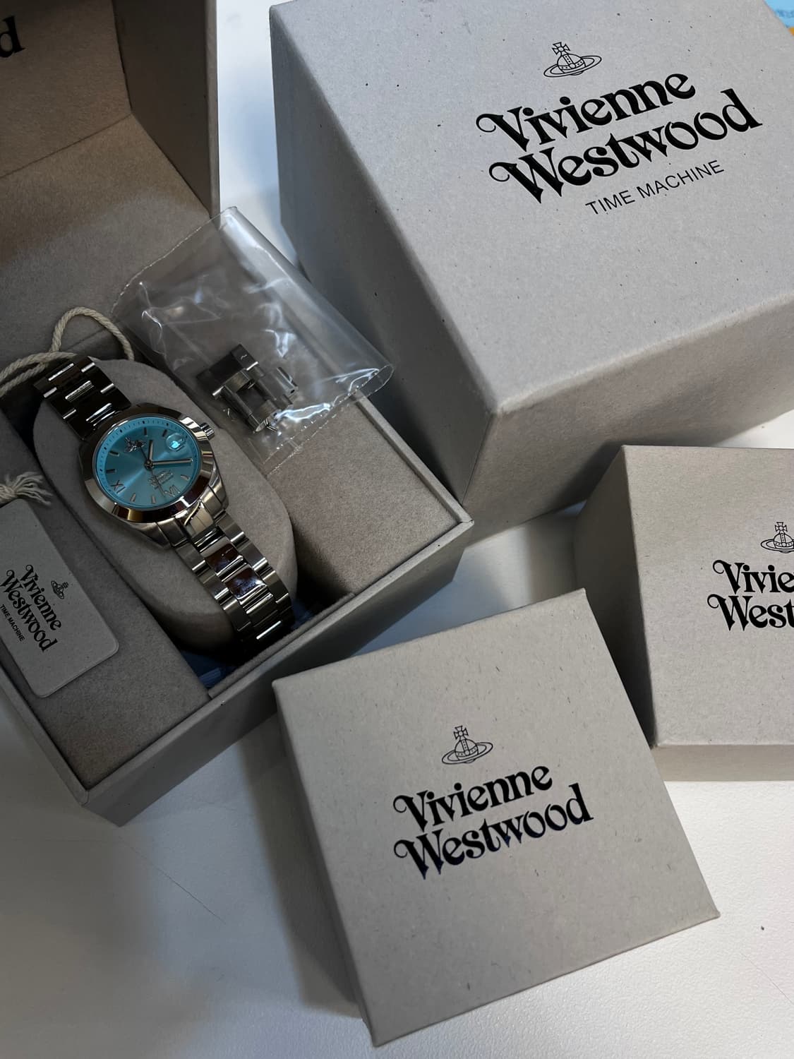 풀박)비비안웨스트우드VV292TQSL블루메탈시계 /새상품급 /급처 상품이미지3