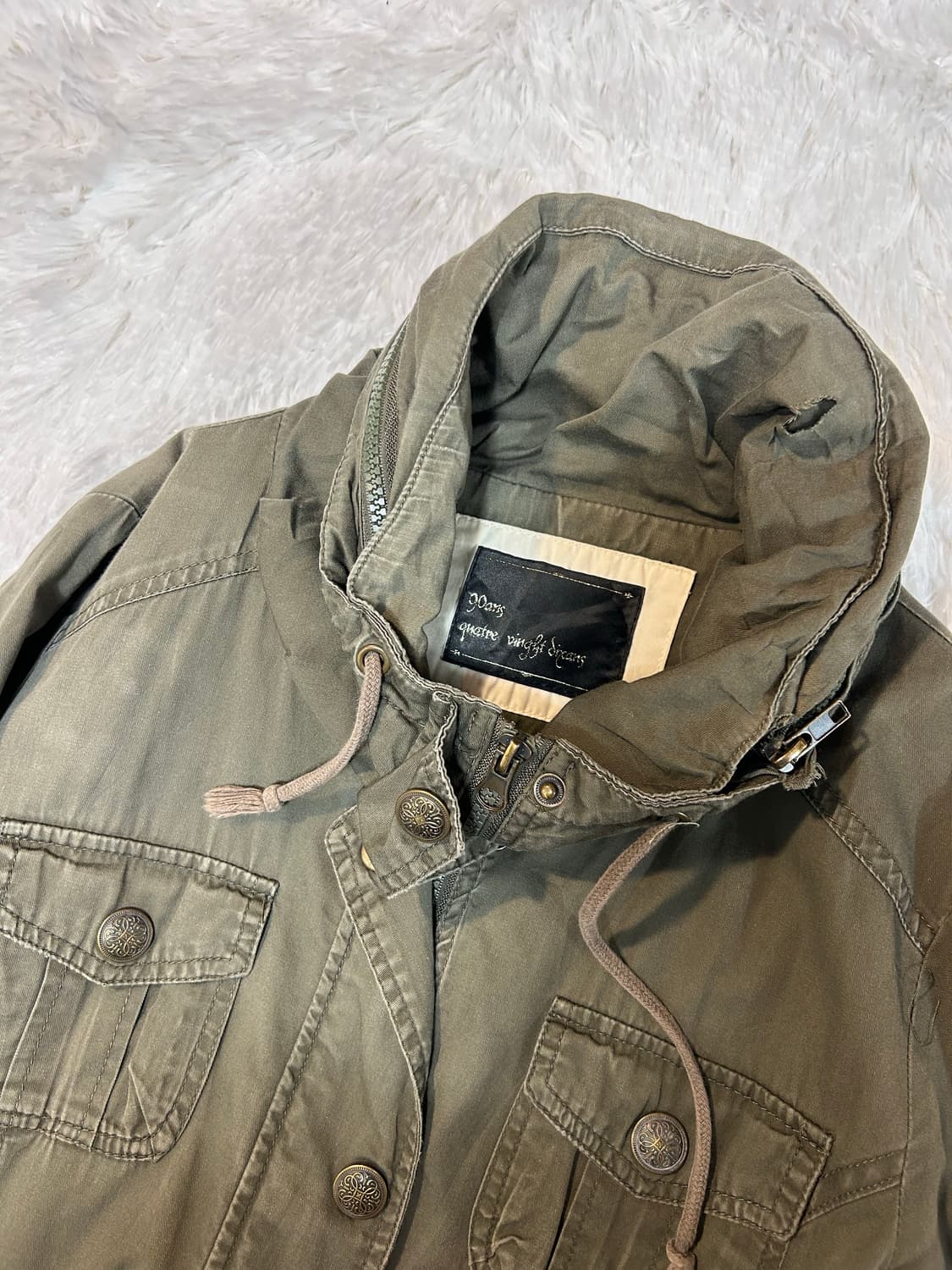 multi pocket high neck string parka 상품이미지3