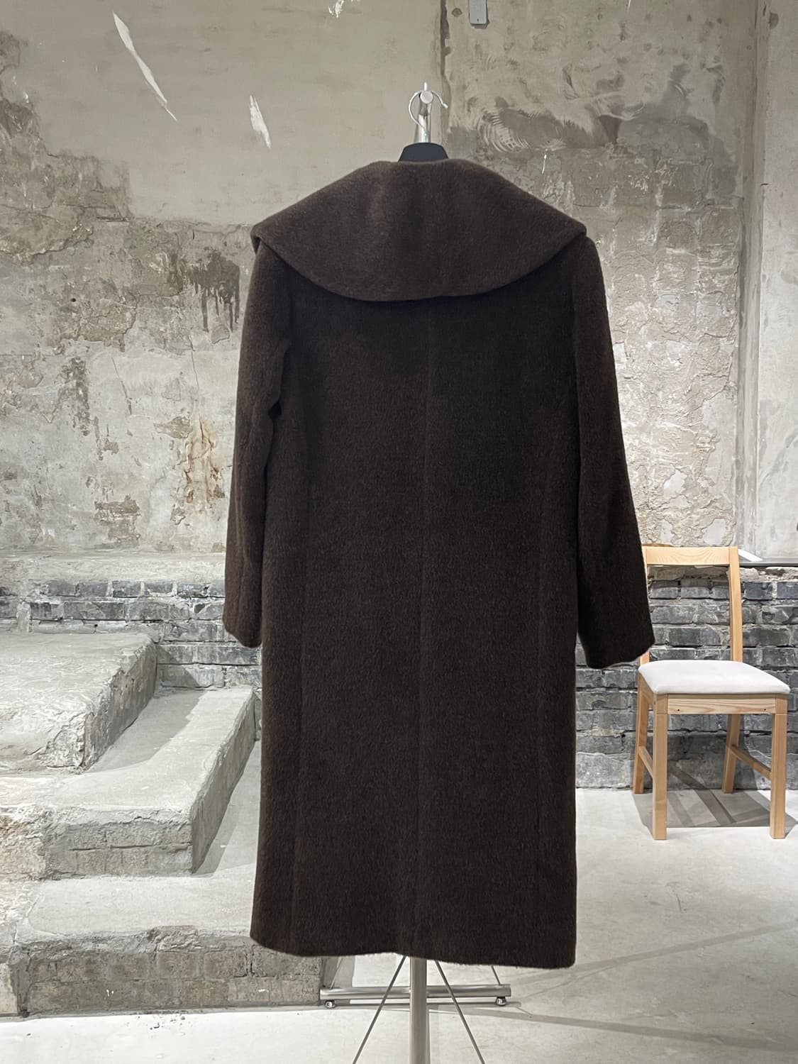 막스마라 브라운 클래식 논 버튼 울 코트 상품이미지6