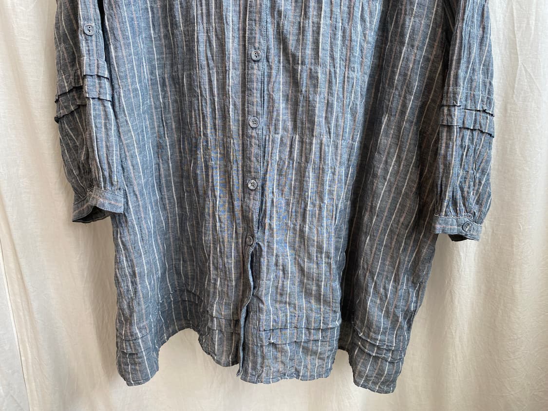 린넨면 스트라이프 7부 블라우스(L-XL) 상품이미지5