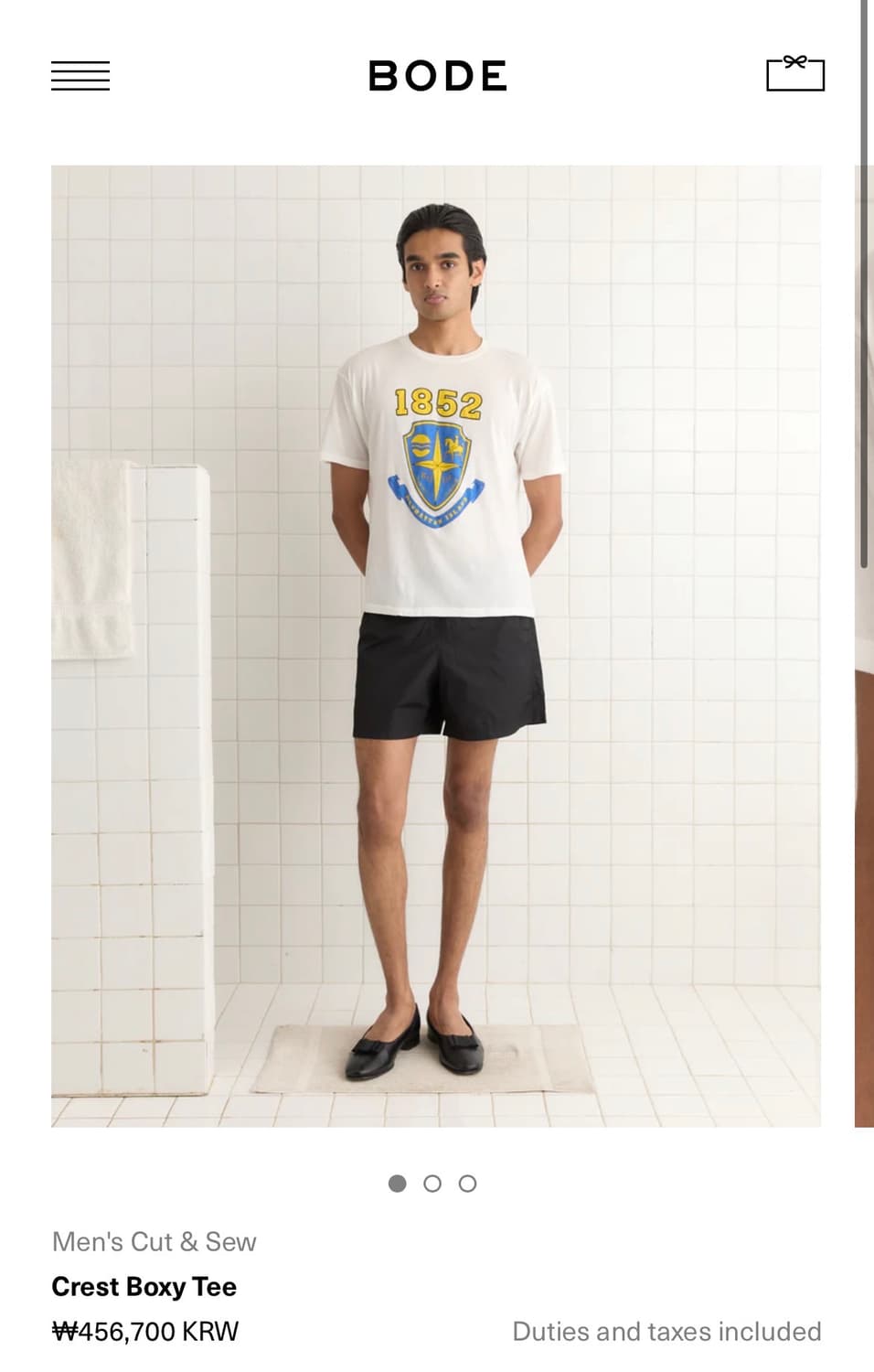 [M,L,XL]보디 BODE Crest 티셔츠 상품이미지4