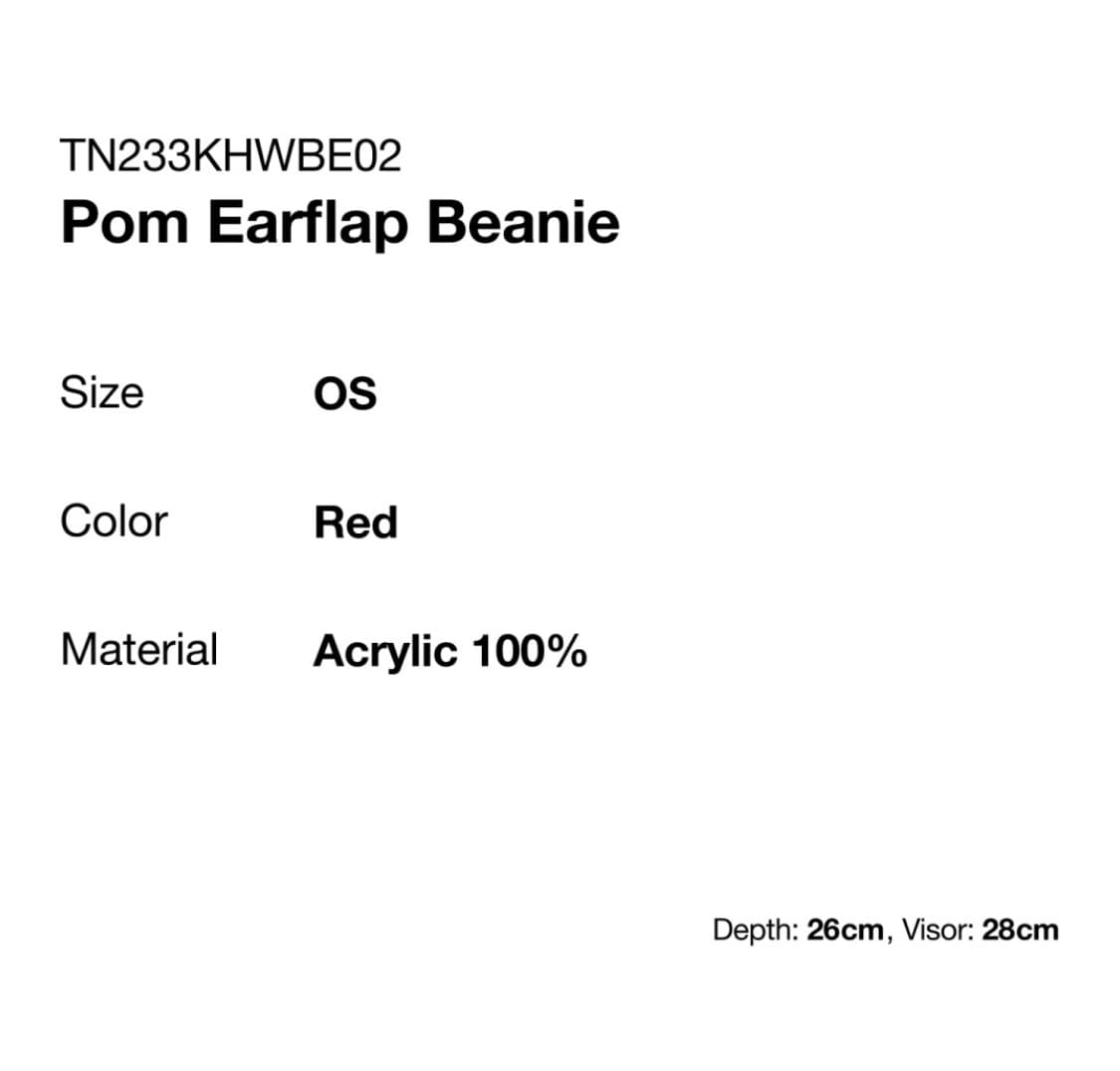 디스이즈네버댓 Pom earflap beanie red 상품이미지2