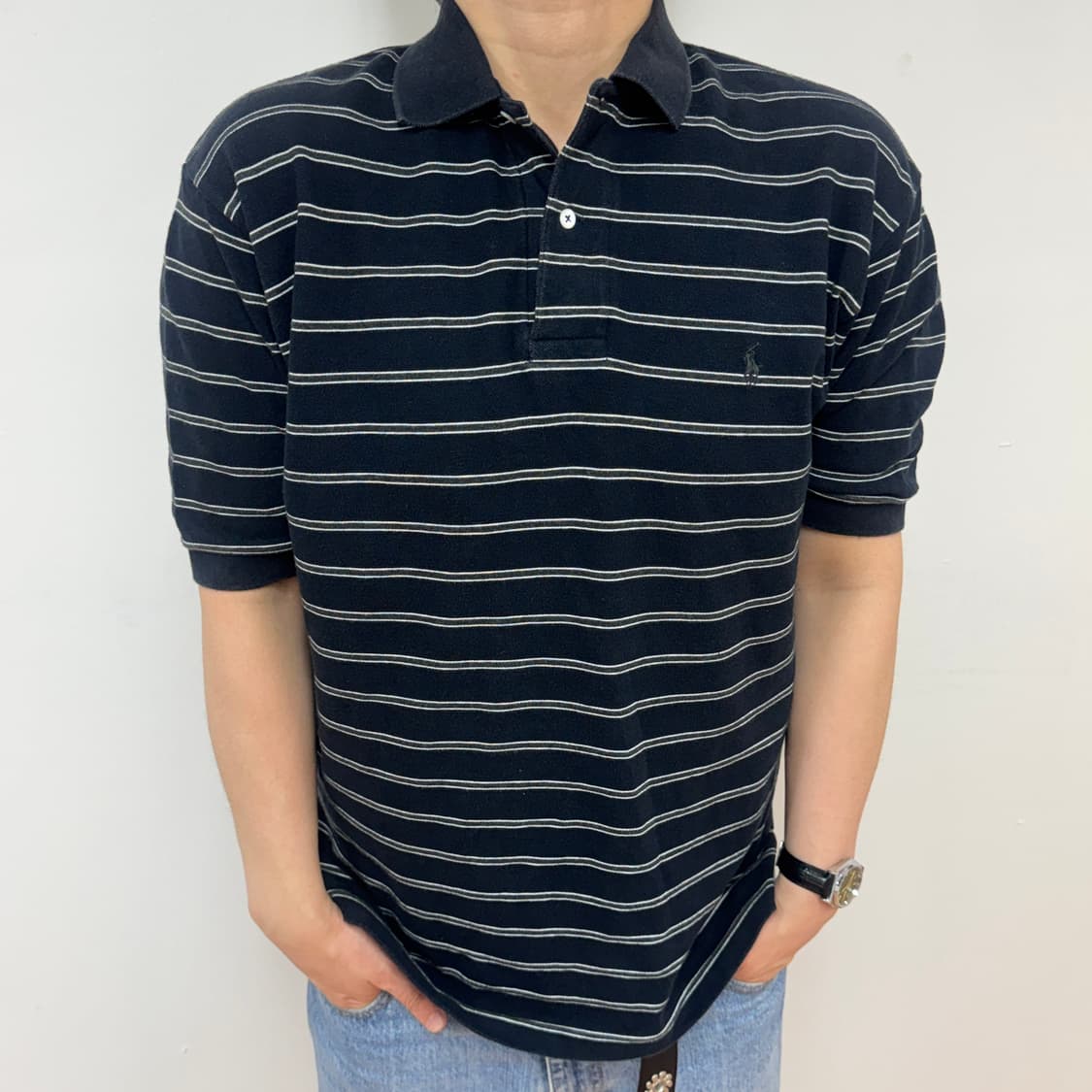 폴로 랄프로렌 스트라이프 pk 카라 반팔티 (M) 상품이미지4