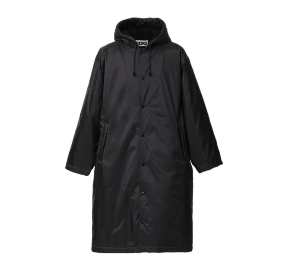 꼼데가르송 CDG 보아 라인드 오버 코트 블랙 상품이미지1