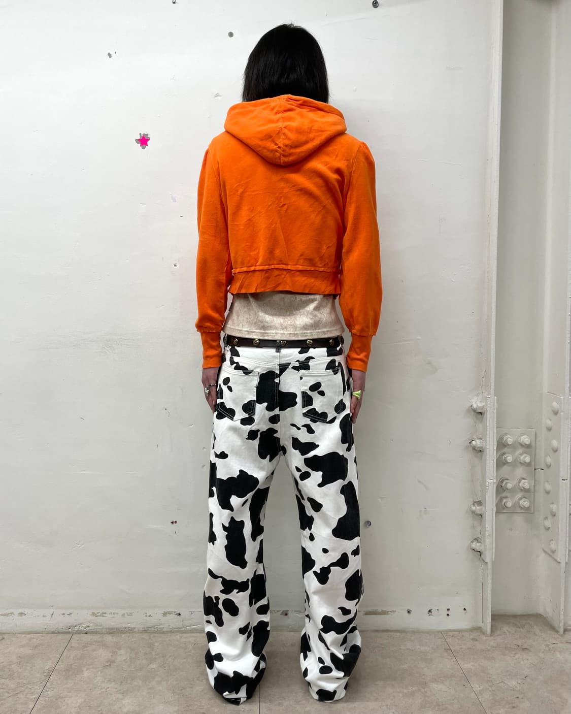 shoulder puff orange cropped hooded zip 상품이미지6