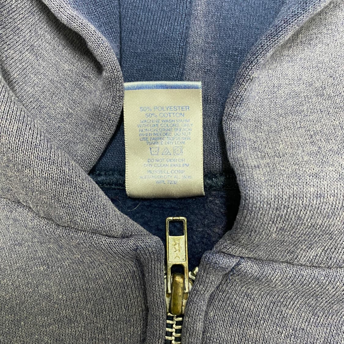 90년대 러셀 에슬레틱 후드집업 페이디드 네이비  상품이미지3