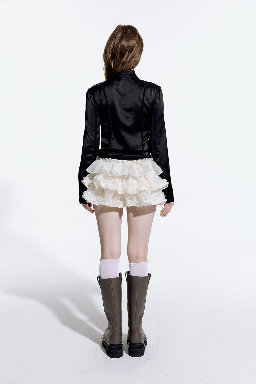 러프넥 튜튜 팬츠 스커트 크림 상품이미지3